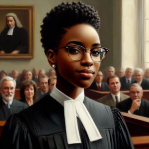 Desenho de mulher negra representando uma defensora pública